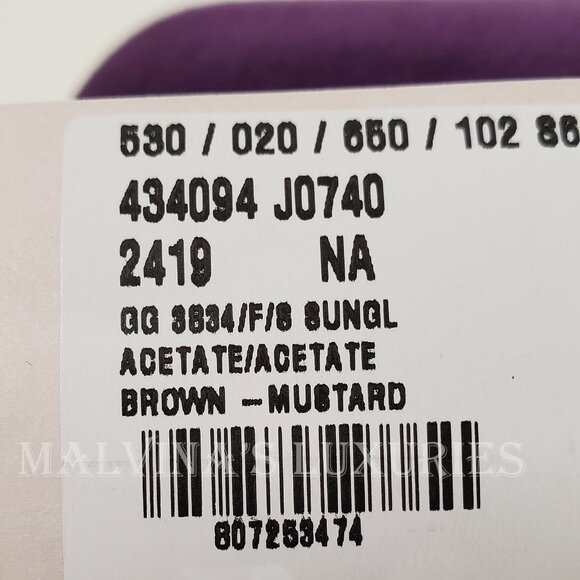 GUCCI SUNGLASSES GG 3834 / F/ S 056 SQUARE FRAME TORTOISE LOGO TEMPLES main image 12
